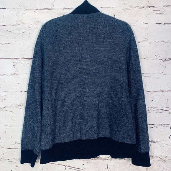 UNTUCKit Men’s XXL 100% Extrafine Merino Wool Quarter-Zip Sweater Navy Pullover - Picture 2 of 7